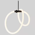 Modern Pendant Light Design With White Circular Rings And Gold Metal Connector