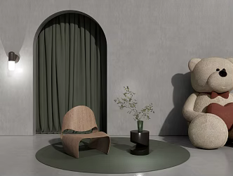 Modern toy chair doll small view 3d model
