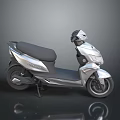 Modern Silver Scooter With Black Seat And Aerodynamic Sleek Body Design