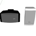 High Quality Black And White Wall Mountable Stereo Speakers For Home Audio 3d model