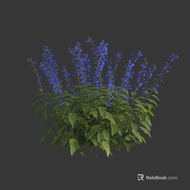Decorative Light With Blue Purple Flower And Green Leaf Patterns 3d model 