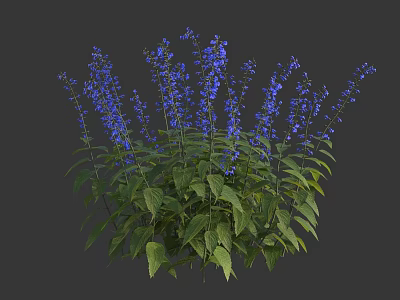 Decorative Light With Blue Purple Flower And Green Leaf Patterns 3d model
