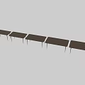 Modern Minimalist Dining Table With Wooden Top And Slim Metal Legs Design