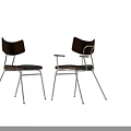 Nuevo Modern Dining Chairs With Wooden Backrest And Metal Frame Design