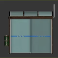 Outdoor Shelter Structure With Transparent Curved Roof Metal Frame Glass Walls And Blue Warning Tape