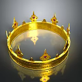 Royal Sculpted Golden Crown Adorned With Red Gemstones And Ornate Design