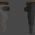 Elegant Modern Crystal Chandeliers With Spiral Design And Vertical Crystal Pendants
