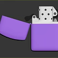 Purple Portable Lighter With Metal Case And Open Lid Design For Daily Use