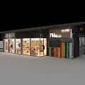 Traditional Tea House Exterior Storefront With Glass Windows And Interior Shelves