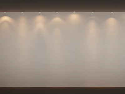 White Wall With Row Of Overhead Lights Creating Light Spots In Modern Display Space 3d model