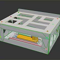 Structural Metal Frame Assembly Featuring Holes Transparent Panel And Yellow Part