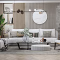 Modern sofa coffee table combination 3d model