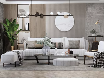 Modern sofa coffee table combination 3d model
