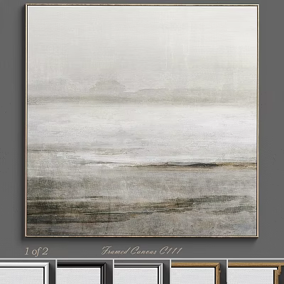 Modern Sleek Picture Frame With Abstract Misty Landscape In Neutral Tones 3d model