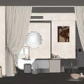 Elegant Modern SPA Sauna Interior With Massage Bed Soft Curtains And Candles