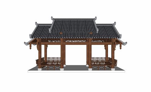 Chinese-style pavilion landscape pavilion garden pavilion 3d model