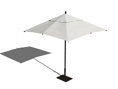 Outdoor Sunshade Canopy with White Fabric Black Frame Square Design for Patio Use 3d model