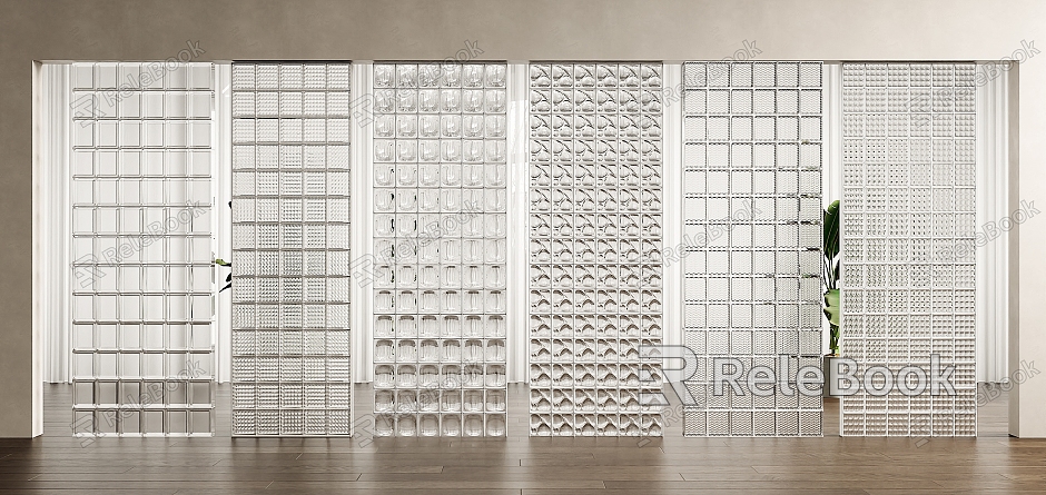 Modern glass brick partition glass brick partition wall glass partition glass brick carved glass brick model