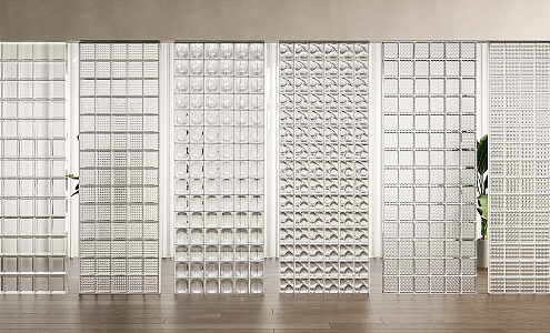 Modern glass brick partition glass brick partition wall glass partition glass brick carved glass brick 3d model