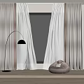 Modern Curtain Screen Combination 3d model