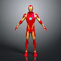 Iron Man Character in Red and Gold Armor Full Body Standing Pose