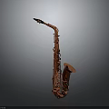 Professional Copper Saxophone Musical Instrument With Shiny Metal Body And Black Mouthpiece