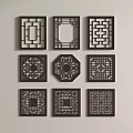 Carved Decorative Wall Panels With Various Geometric Traditional Patterns And Shapes 3d model