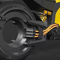 Yellow and Black Modern Motorcycle with Futuristic Design and Sleek Body