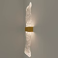 Modern Minimalist Wall Light With Golden Metal Frame And Textured Glass Shade