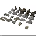 Assorted Natural Wood and Stone Elements with Different Shapes Sizes and Textures