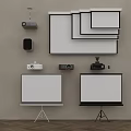 Projection Monitoring System Setup With Multiple Projectors Screens Cameras And Devices