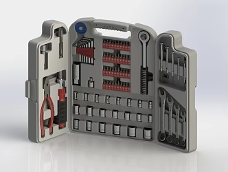 Toolbox Ratchet Wrench Hexagon Pliers Screwdriver Socket Wrench Nut Screwdriver Wrench Hexagon Wrench Toolbox 3d model
