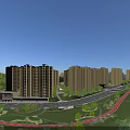 Modern High Rise Residential Buildings With Green Landscaping And Scenic Surroundings