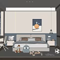 Modern Kids Room Interior With Bed Bookshelves Stuffed Toys And Soccer Ball