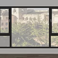 modern windows floor-to-ceiling windows 3d model