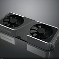 High Performance Graphics Card With Dual Fans Black Silver Design Carbon Fiber Texture