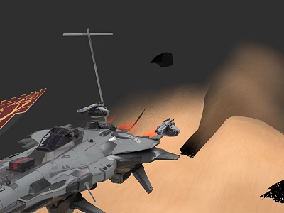 Sci-fi Empire ECM Interceptor Dyrnwyn Interstellar Battle Game Art 3d model