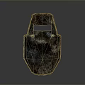 Ancient Rusty Metal Shield as Historical Protective Weapon with Rectangular Hole and Rivets