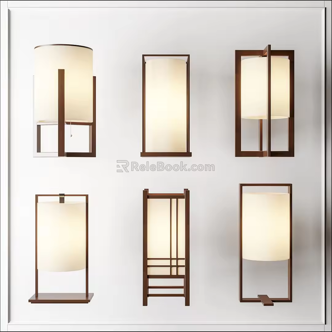 New Chinese-style Table Lamp Table Lamp Combination 3d model