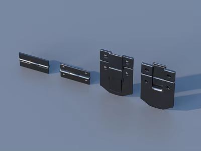 High Quality Black Metal Hinges And Drawer Slides For Furniture Hardware 3d model