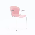 Modern Pink Office Chair with Armrests and Sleek Metal Legs Design