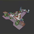 Futuristic Sci Fi Starship Model With Red White Accents And Mechanical Details
