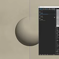 Minimalist Modern Light Colored Walls with Circular White Matte Sphere at Two Shades Junction