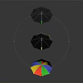 Colorful Umbrellas With Various Designs And Different Handle Colors For Daily Use