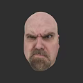 Mirror Reflecting Bald Man with Beard and Serious Expression on Dark Background