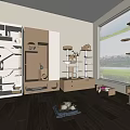Cat Furniture Setup In Room With Wooden Flooring And Large Window View