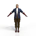 Everyday Casual Outfit With Denim Jacket Brown Pants Leather Gloves Boots And Goggles For Daily Use