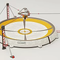 Large Circular Industrial Equipment With Support Structures 3d model