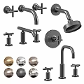 Stylish Various Faucet Designs For Kitchen Bathroom With Shower Heads And Spherical Knobs