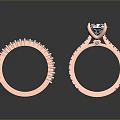 Elegant Rose Gold Rings Featuring Diamond Centerpiece And Decorative Band